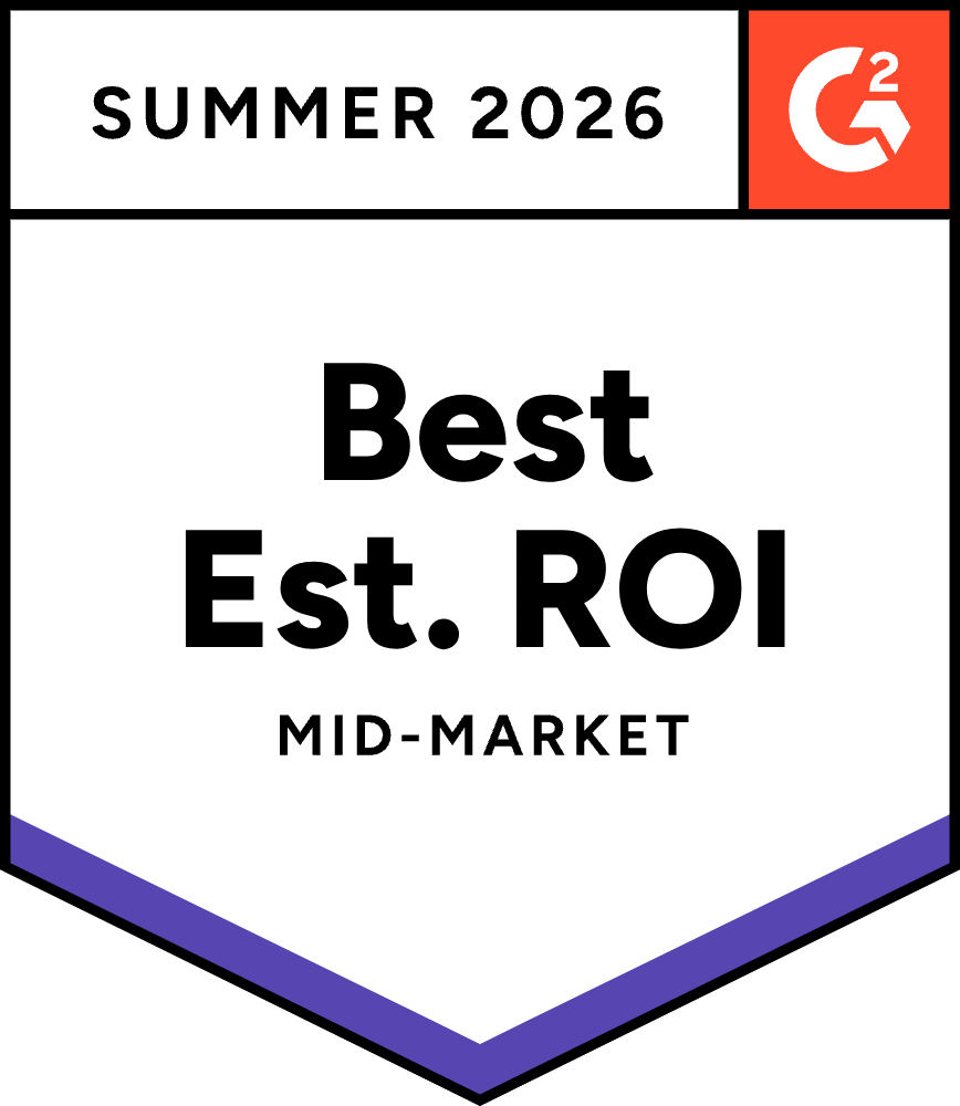 G2 Best Estimated ROI, Mid-Market, Summer 2026