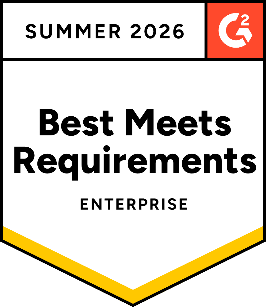G2 Best Meets Requirements, Enterprise, Summer 2026
